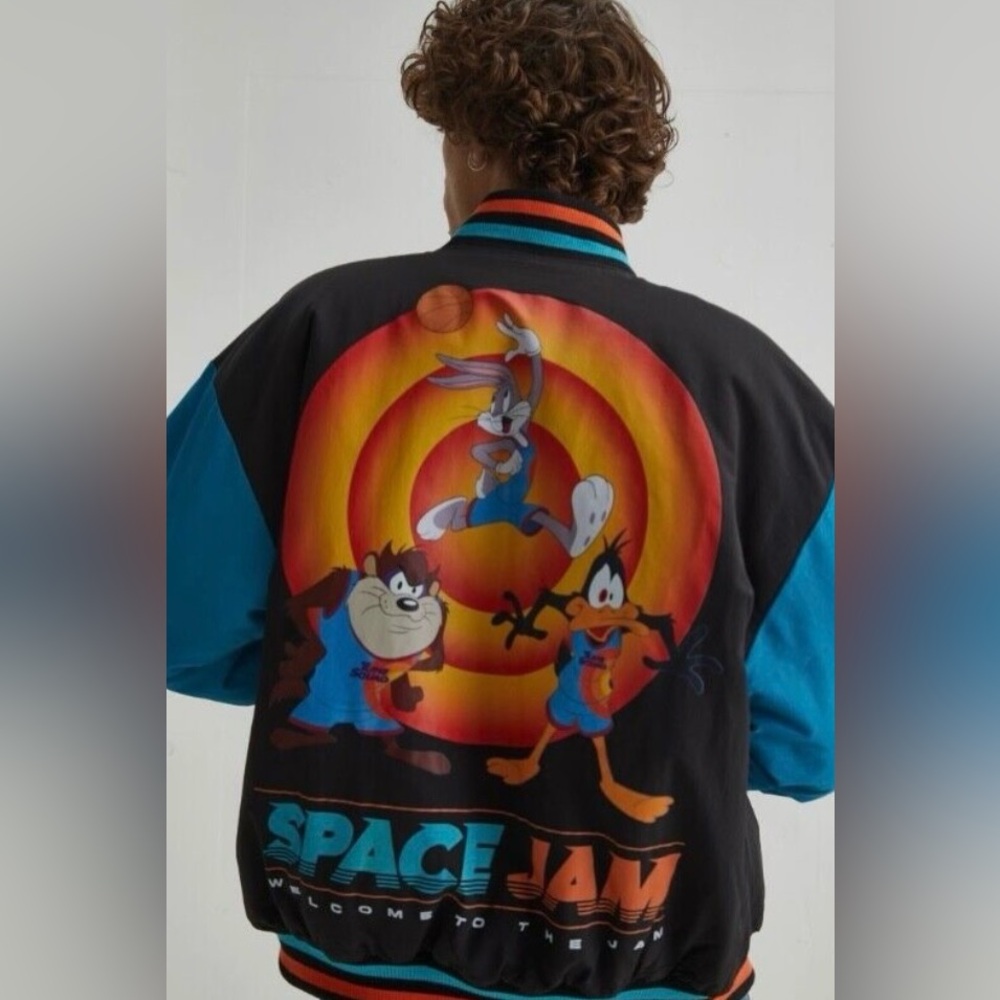 NEW Space Jam UO Exclusivee Varsity Jacket Men’s Size Medium Jordan & LeBron